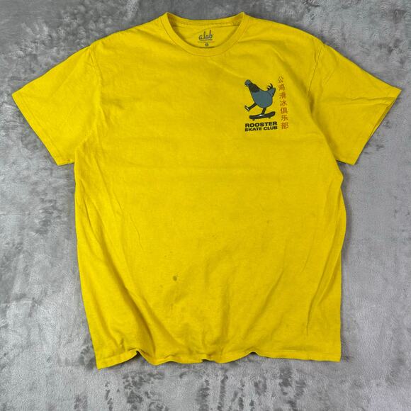 Rooster Skate Club T Shirt Mens Size Large Yellow Skater Chicken Streetwear - Picture 2 of 8